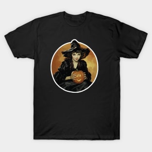 Sexy Witch conjouring on Halloween T-Shirt